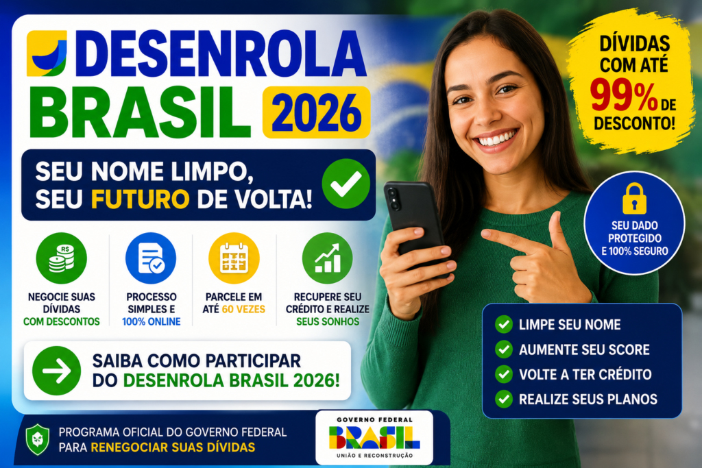 Novo Desenrola Brasil 2026: Renegociar Dívidas com até 90% de Desconto